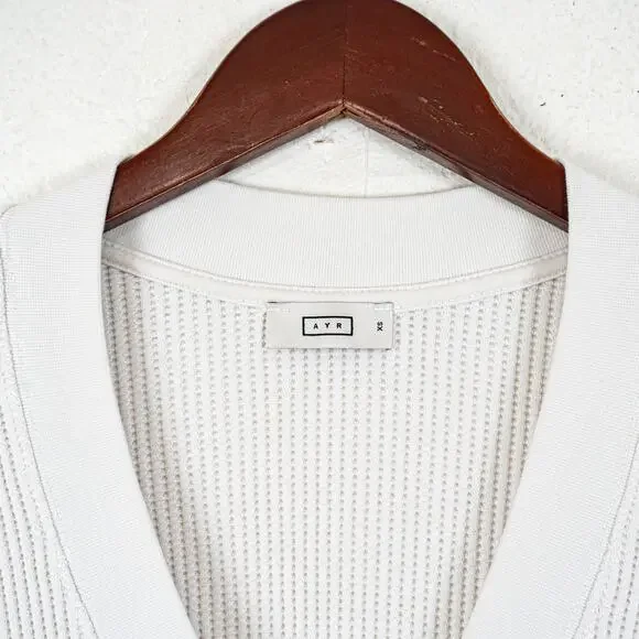 AYR The Waffle Cone Cardigan Sweater in Seashell white size XS - Picture 3 of 11